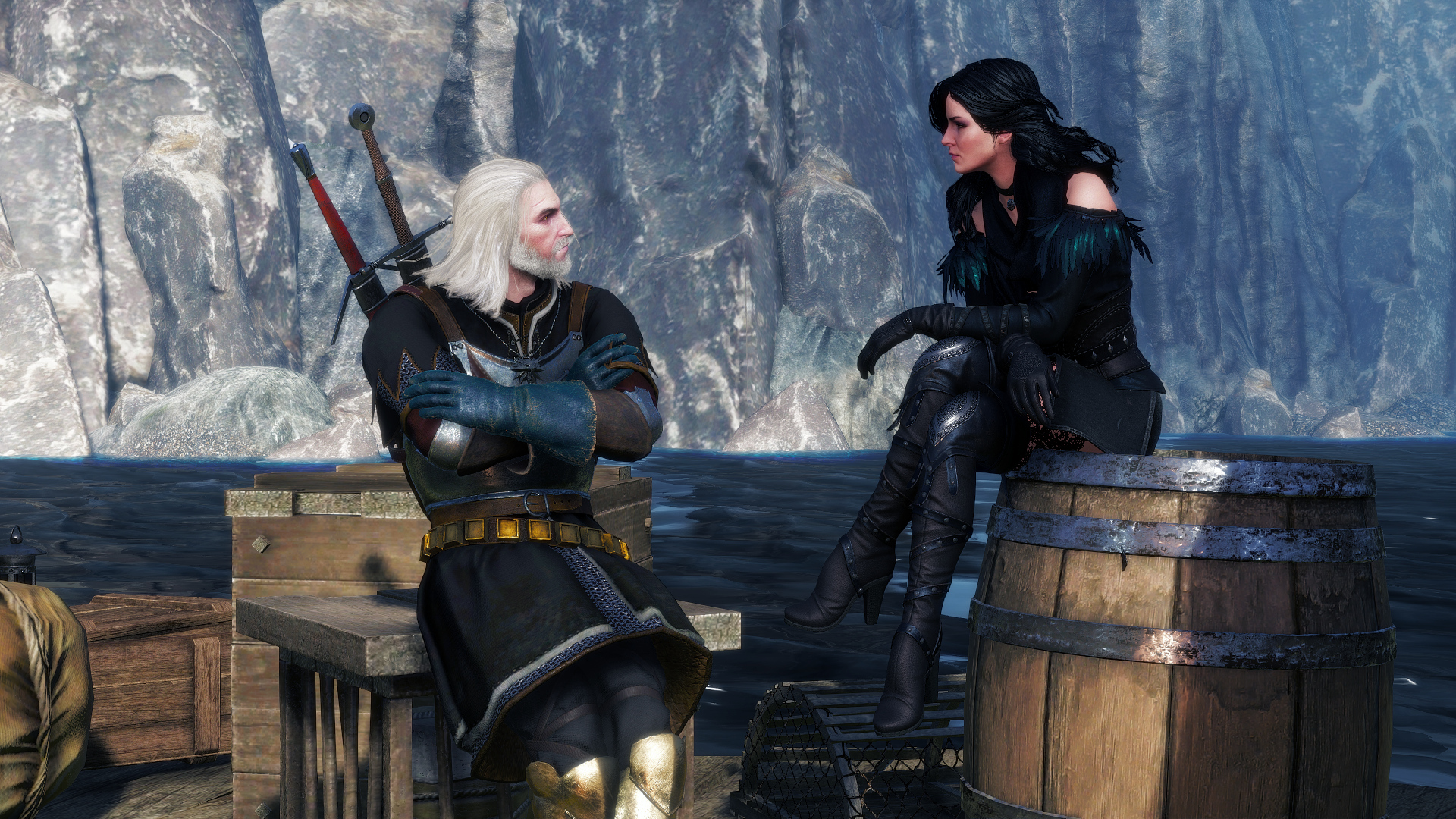 Geralt de Rivia y Yennefer de Vengerberg en Skellige..